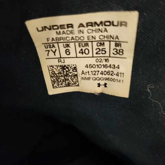 Under Armour Curry Kids Basketball Shoes Navy/Red - Picture 5 of 5